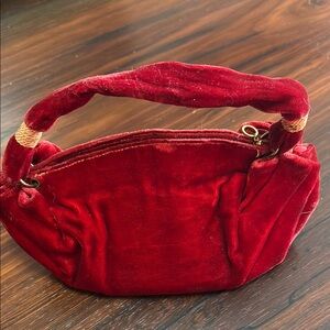 VTG Graceline Red Velvet Dress Purse